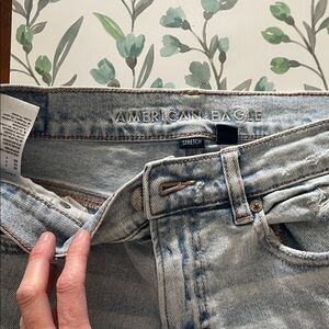 American Eagle Outfitters Women's Distressed Light Blue Boyfriend Jeans